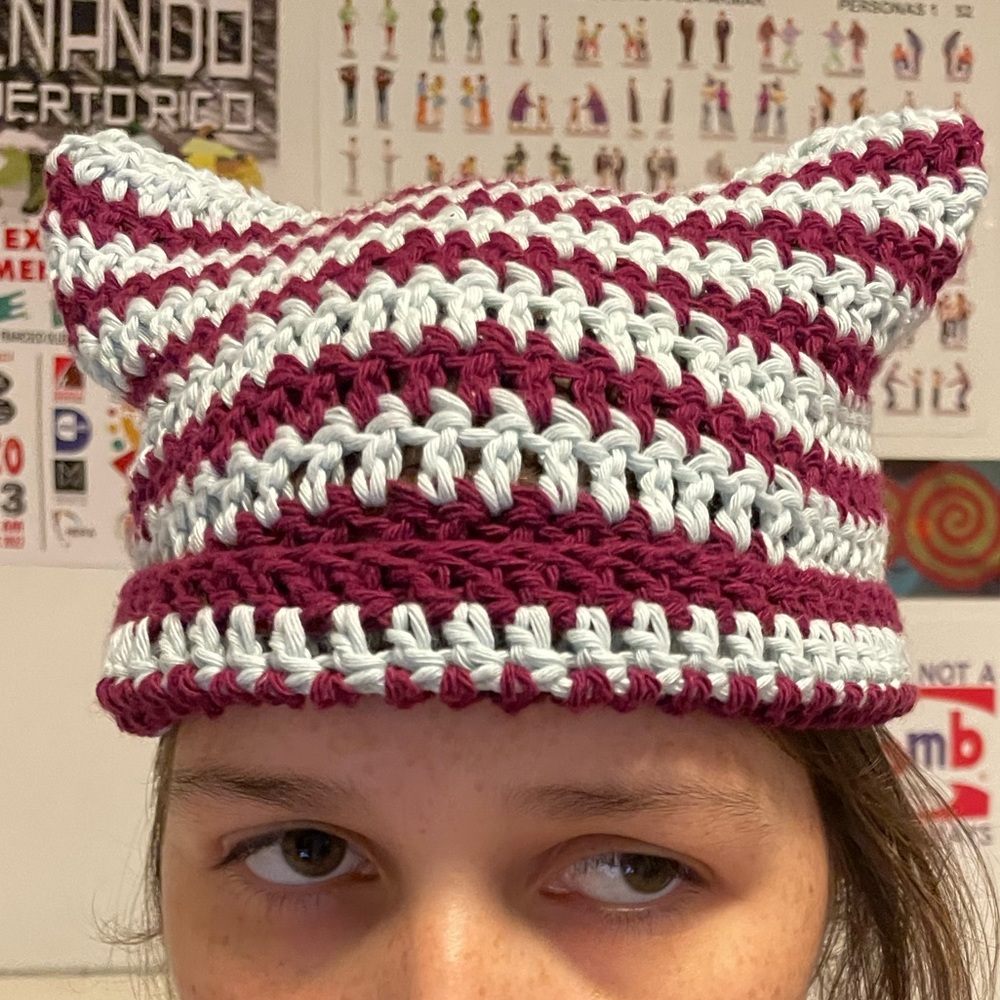 Crochet cat beanie